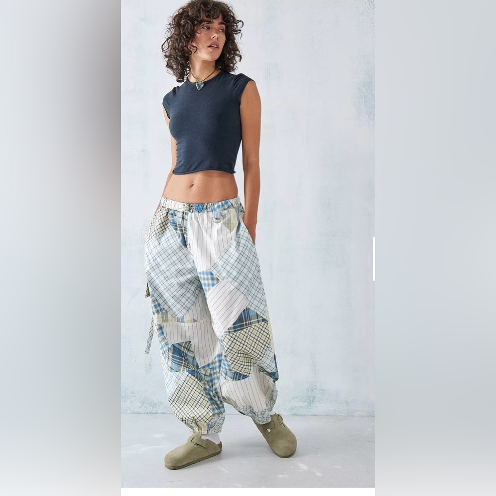 UO Jana Patchwork Balloon Cargo Pants | Urban Outfitters M boho